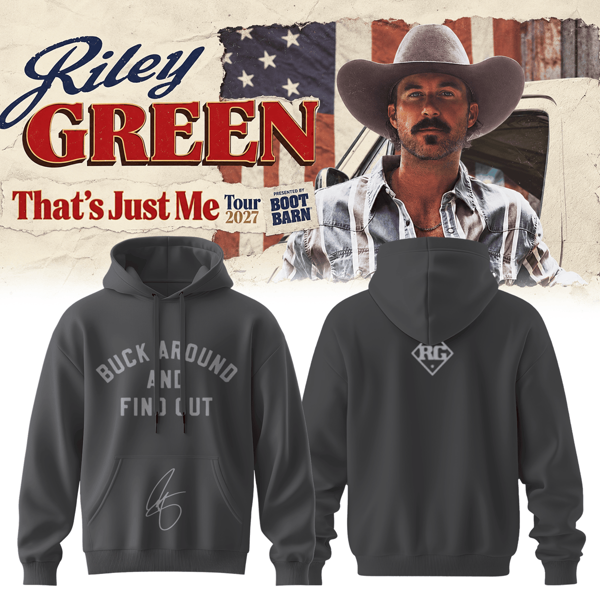 Riley Green Merch Thats Just Me Tour 2027 Hoodie Best Gifts For Country Lovers - Foxy23shop