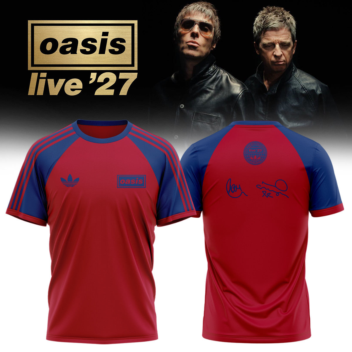 Oasis Merch Live 27 Tour Signature T-Shirt Oasis Clothing Presents For Rock Lovers - Foxy23shop