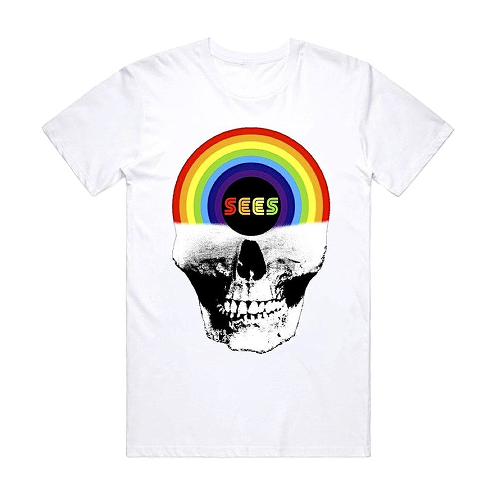 Osees Merch Rainbow Skull White T-Shirt Osees Apparel Best Gifts For Rock Fans - Foxy23shop