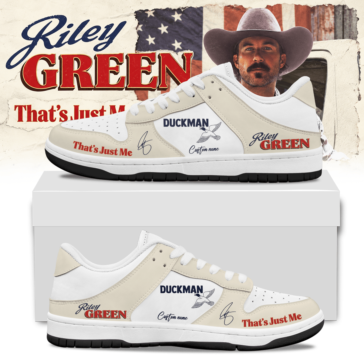 Custom Riley Green Thats Just Me Tour 2027 Sneakers Gifts Ideas For Boyfriend - Foxy23shop