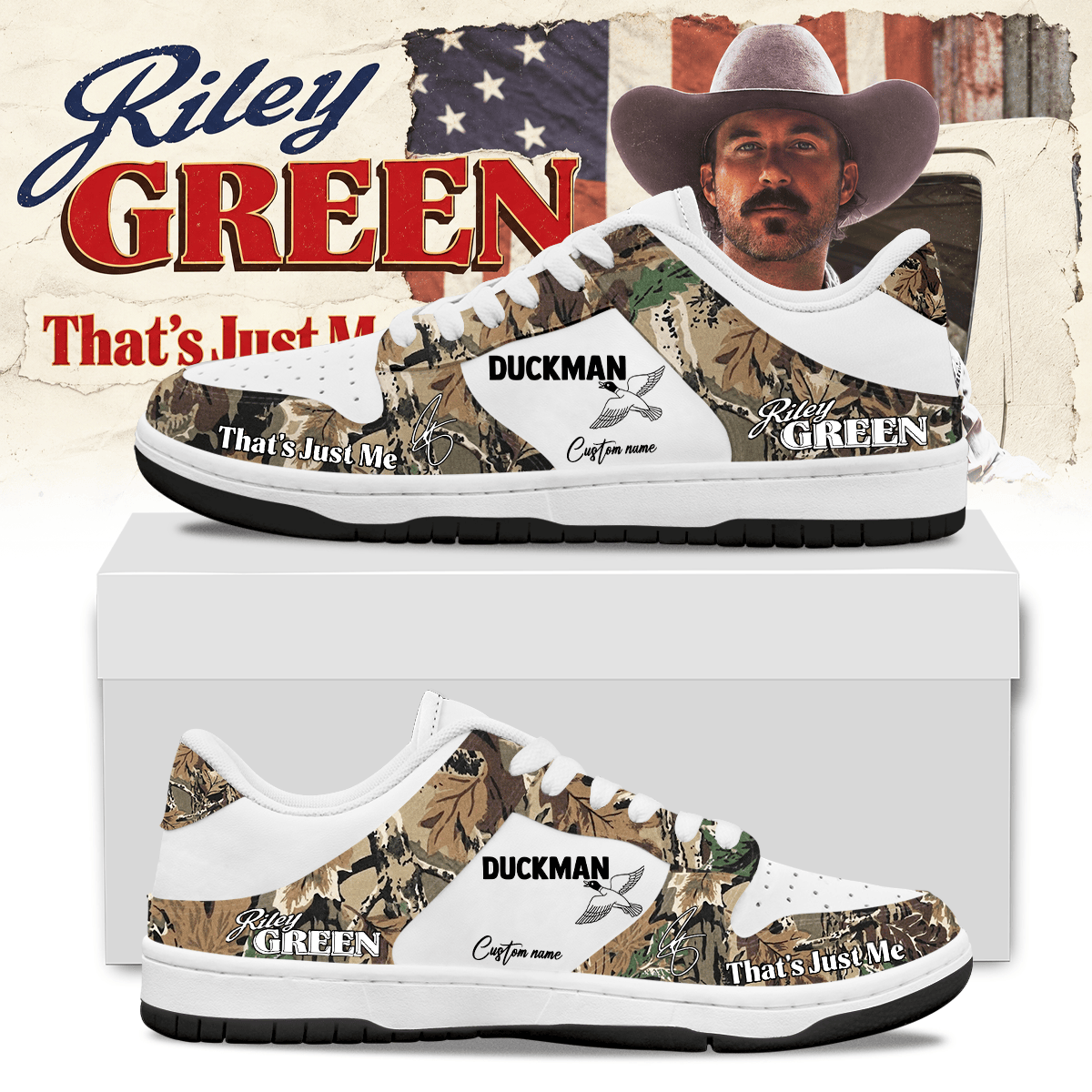 Custom Riley Green Thats Just Me Tour 2027 Sneakers Riley Green Merch Gifts For Country Lovers - Foxy23shop