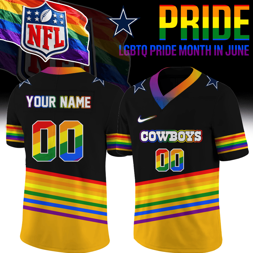 Custom Dallas Cowboys Merch LGBTQ Pride Month Jersey Gift Idea For Cowboys Nation - Foxy23shop