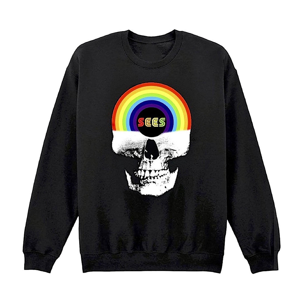 Osees Merch Rainbow Skull Black Sweatshirt Osees Clothing Presents For Fans - Foxy23shop