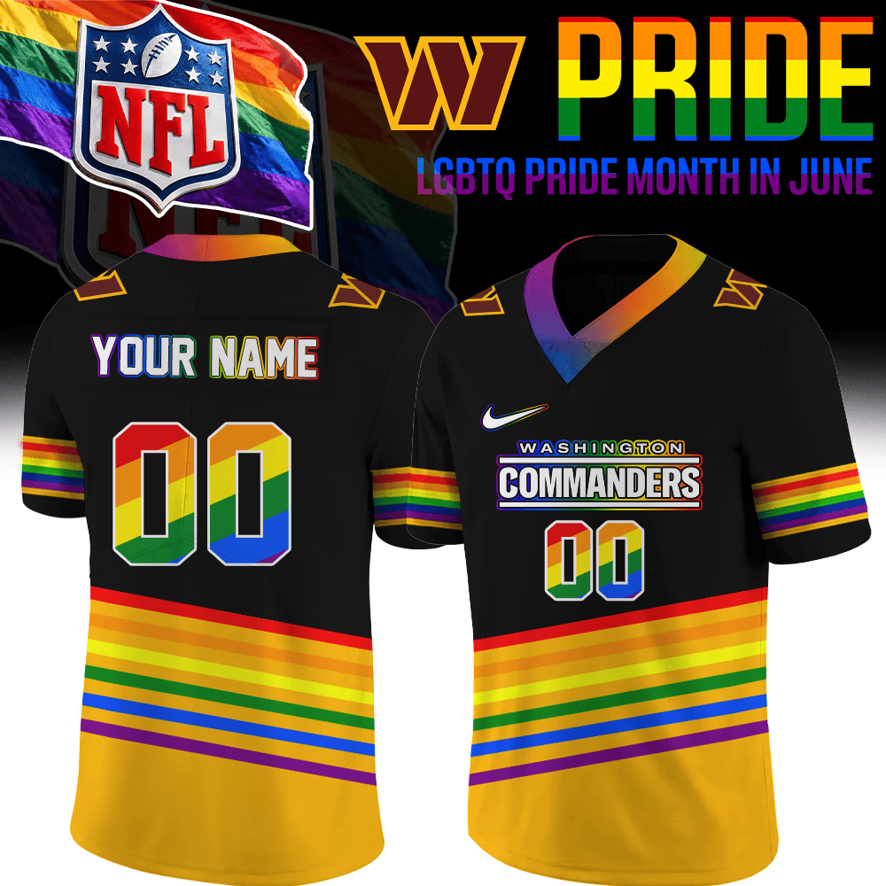 Custom Washington Commanders Merch LGBTQ Pride Month Jersey Presents For Fans - Foxy23shop