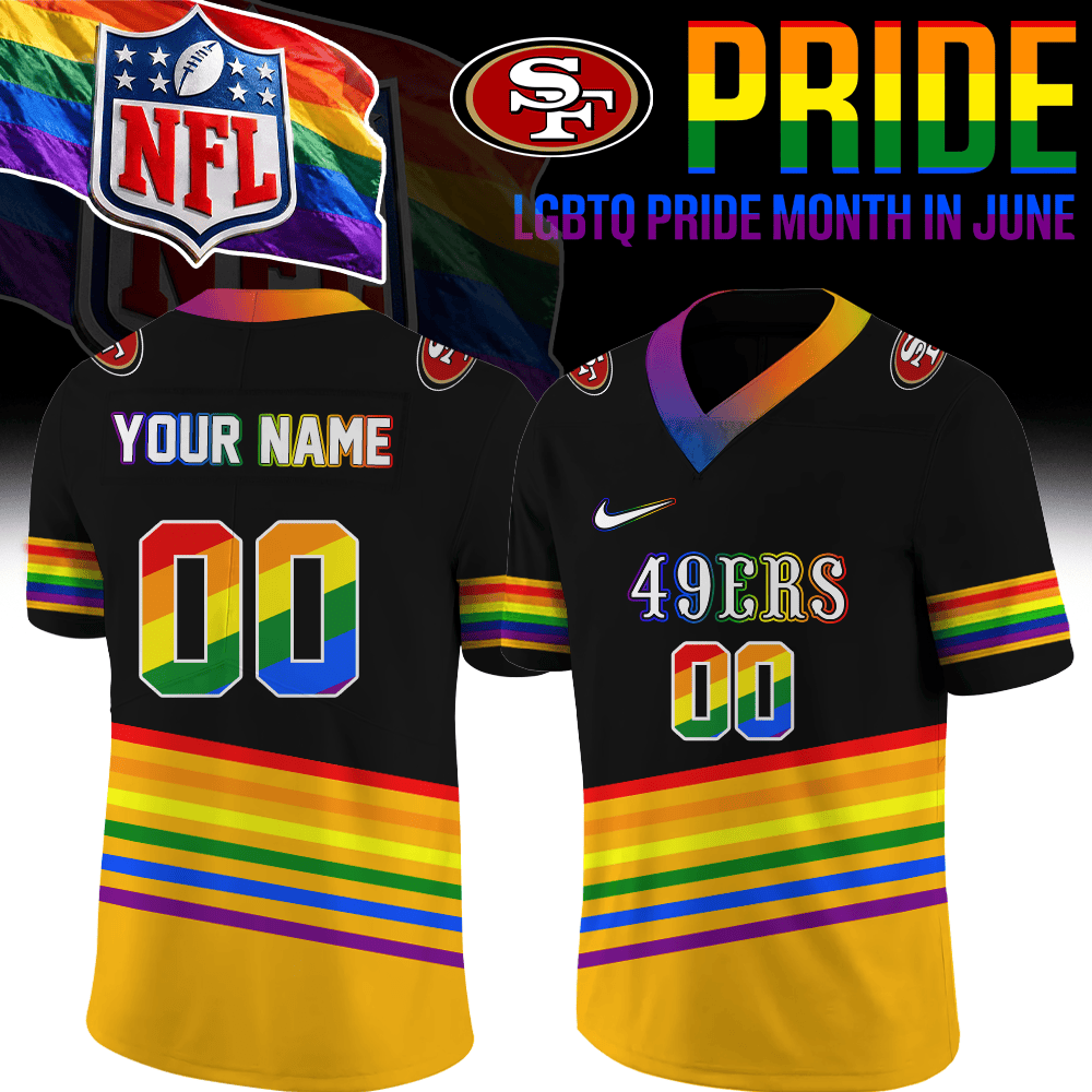 Personalized San Francisco 49ers Merch LGBTQ Pride Month Jersey Unique Gifts For Football Lovers - Foxy23shop
