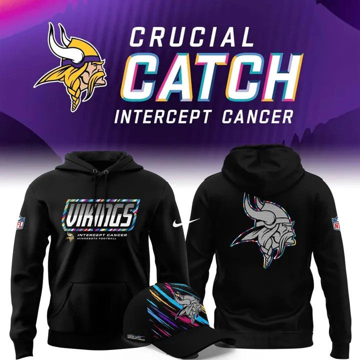 Minnesota Vikings 2026 Crucial Catch Intercept Cancer Hoodie Minnesota Vikings Apparel Fan Gear - Foxy23shop