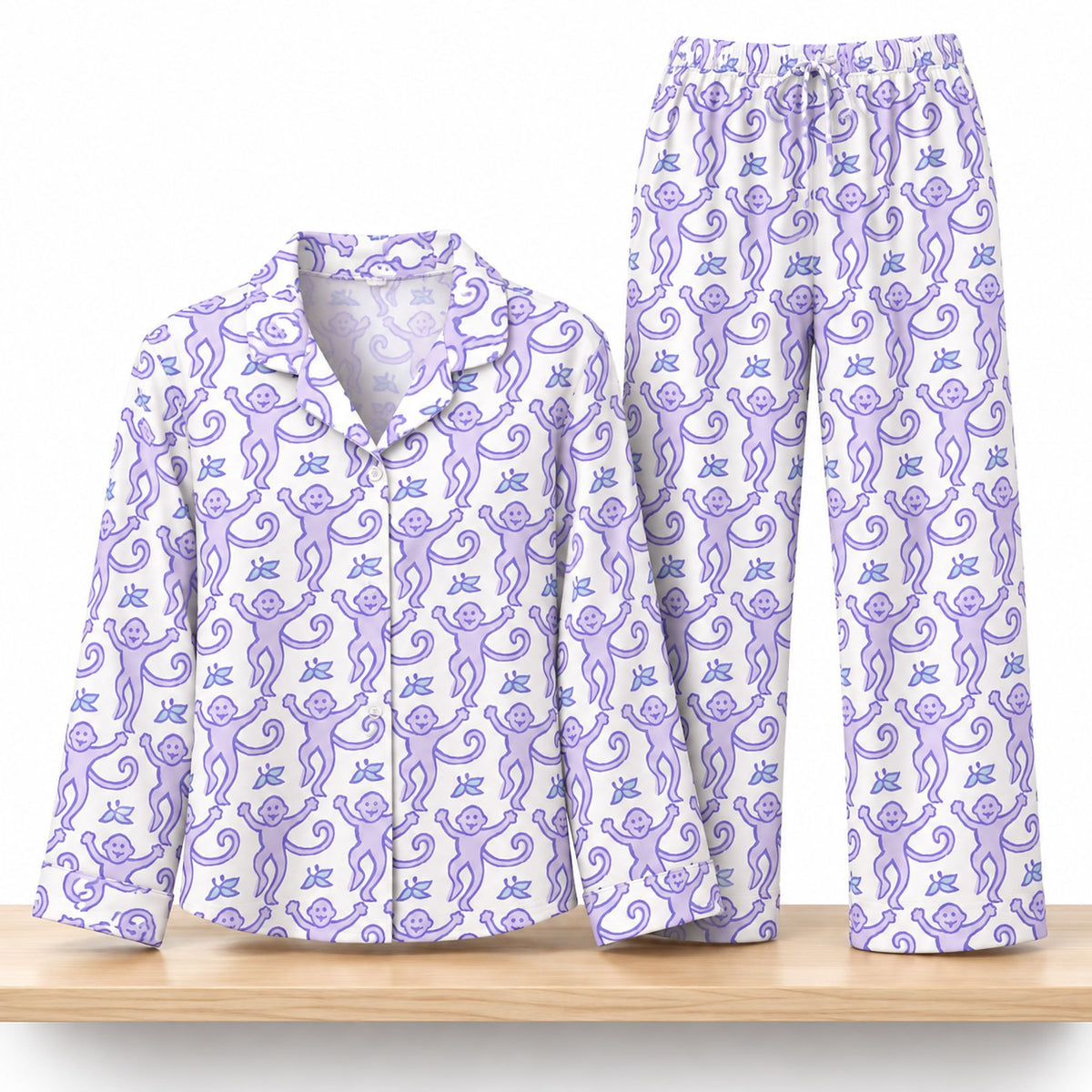 Purple Monkey Pajama Set Funny Clothing Unique Gifts For Mother - Foxy23shop