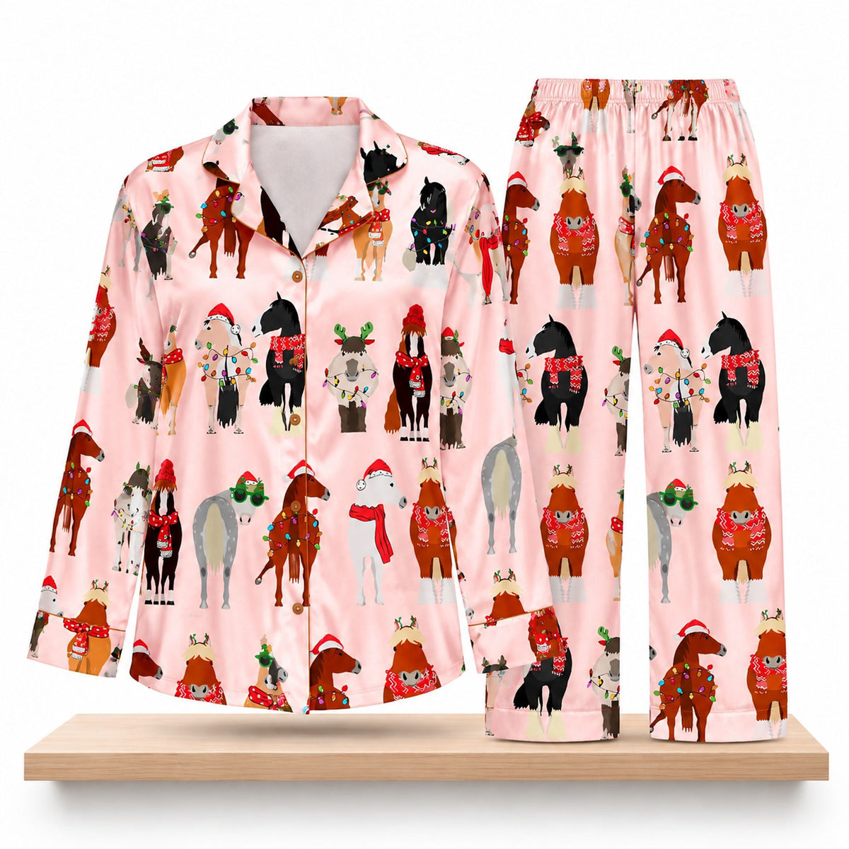 Funny Horse Christmas 2026 Pajama Set Christmas Merch Gifts For Horse Lovers - Foxy23shop