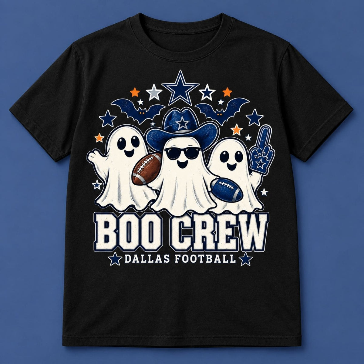 Boo Crew Dallas Football Ghosts T-Shirt Dallas Cowboys Merch Halloween Gift For Football Lovers - Foxy23shop