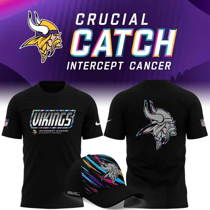 Minnesota Vikings 2026 Crucial Catch Intercept Cancer T-Shirt 2026 Vikings Apparel Skol Nation Gift - Foxy23shop