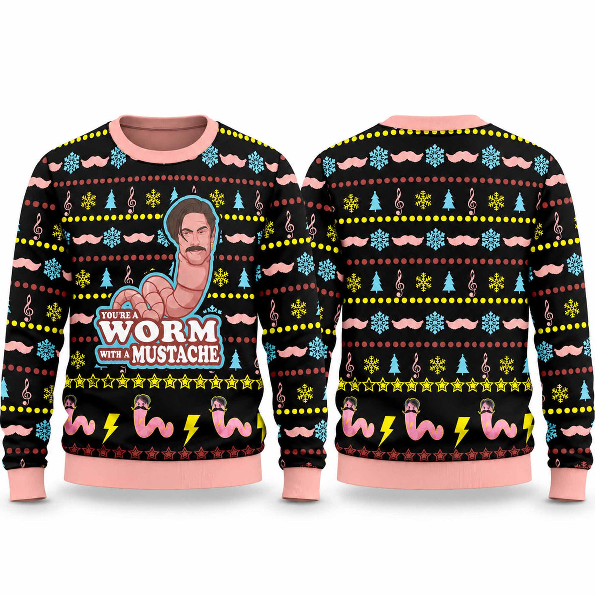 Christmas Rules Worm With A Mustache Ugly Sweater Funny Christmas Apparel Best Gifts For Brother - Foxy23shop
