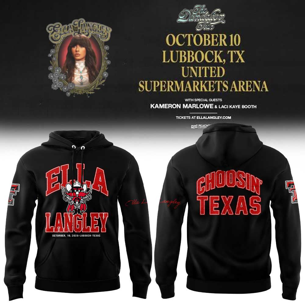 Ella Langley x Texas Tech The Dandelion Tour 2026 Hoodie Ella Langley Merch Gifts For Fan - Foxy23shop