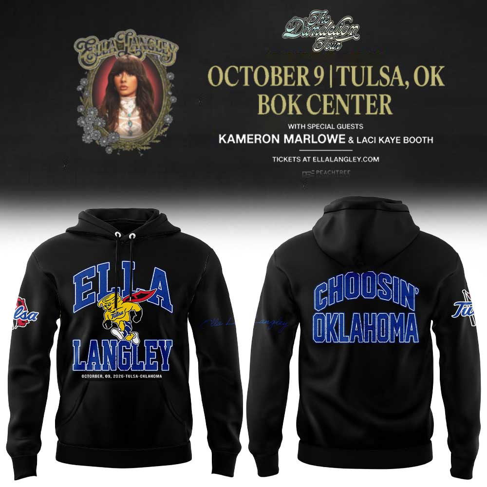 Ella Langley X Tulsa Golden Hurricane The Dandelion Tour 2026 Hoodie Gift Ideas For Ella Langley Lovers - Foxy23shop