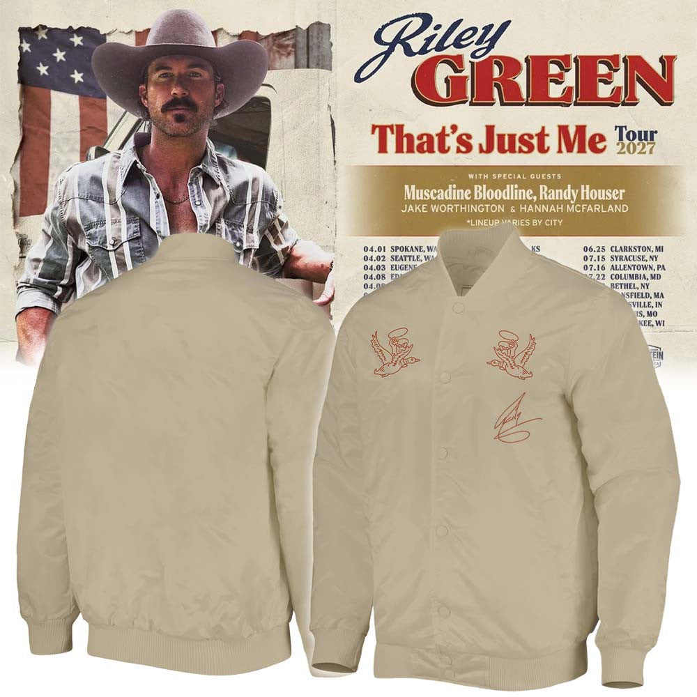 Riley Green That's Just Me Tour 2026 Signature Bomber Jacket Riley Green Merch Fan Gifts - Foxy23shop