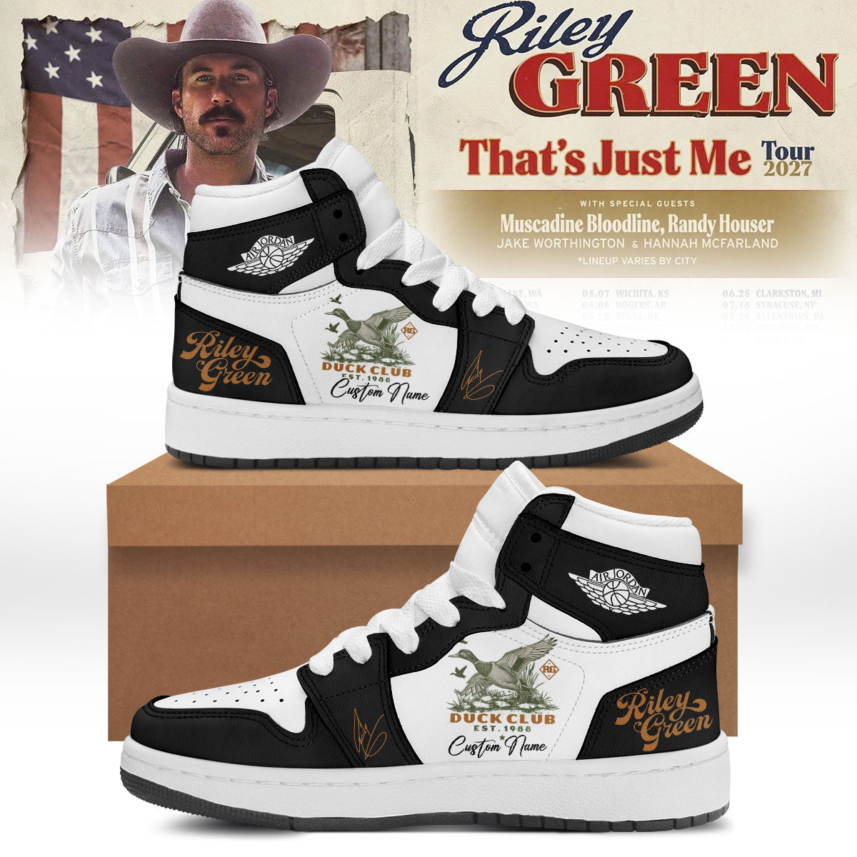 Personalized Riley Green That's Just Me Tour 2026 Sneakers Riley Green Shoes Gift For Fans - Foxy23shop