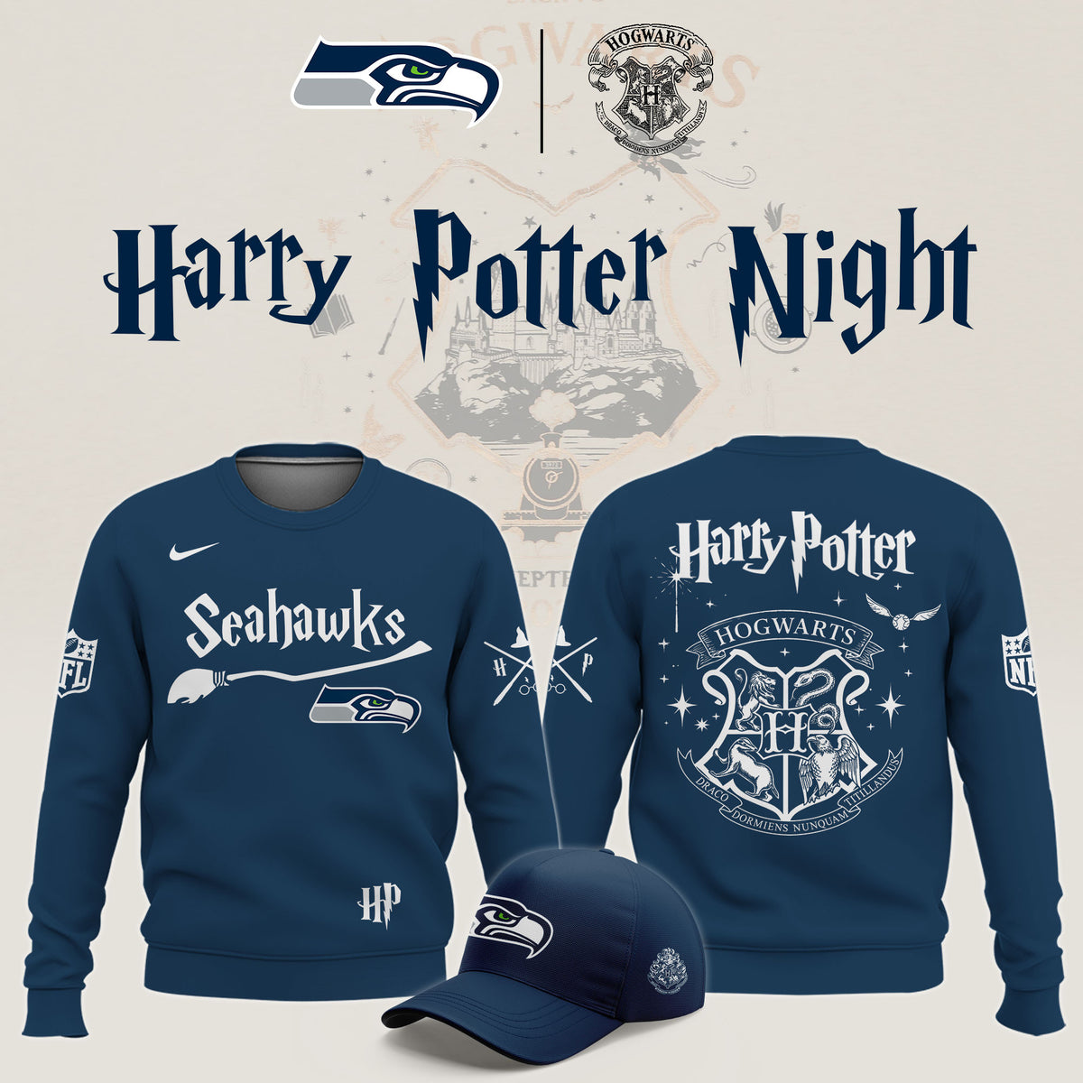 Seattle Seahawks X Harry Potter Night 2026 Sweatshirt Best Gifts For The 12s - Foxy23shop