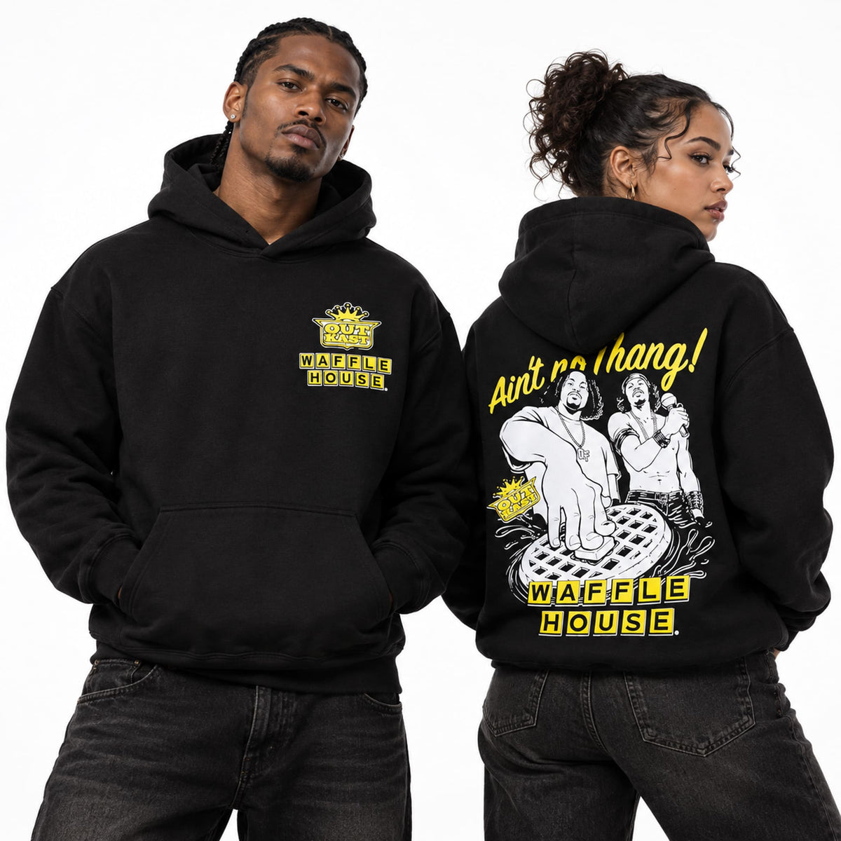Outkast X Waffle House Ain_t No Thang Hoodie Outkast Apparel Hip Hop Fans Gift - Foxy23shop