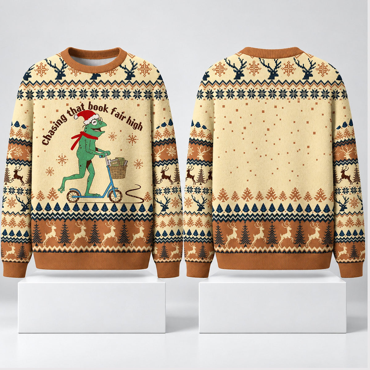 Chasing That Book Fair High Christmas 2026 Ugly Sweater Funny Christmas Apparel Xmas Gifts For Fan - Foxy23shop