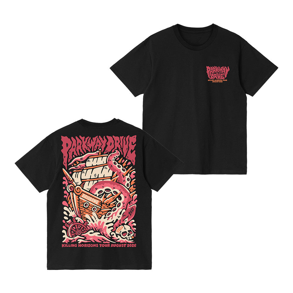 Parkway Drive Merch Killing Horizons Octopus Brisbane Black Shirt Parkway Drive Lover Gifts - Foxy23shop