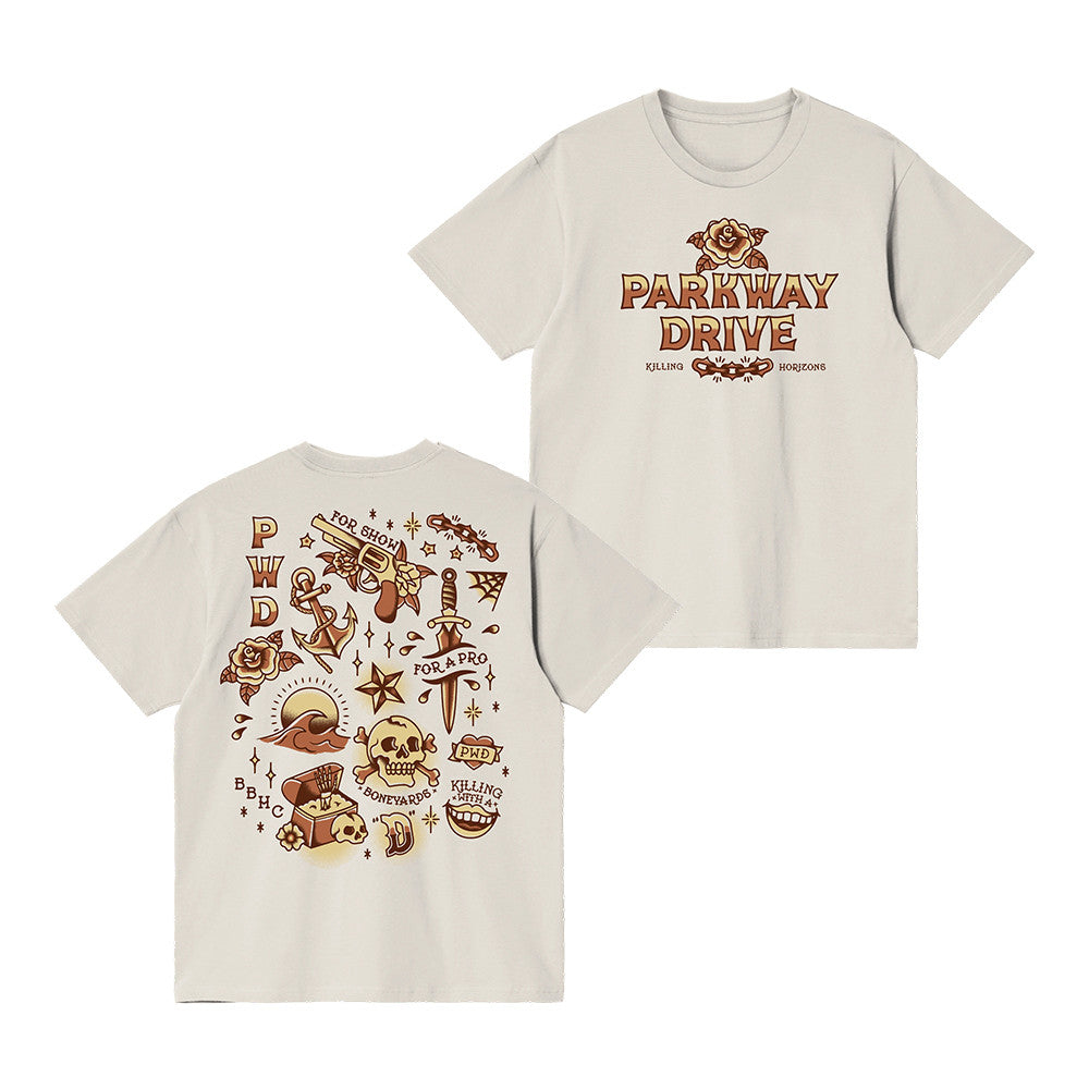 Parkway Drive Merch Killing Horizons Tattoo Flash T-Shirt Metalcore Fans Gifts - Foxy23shop