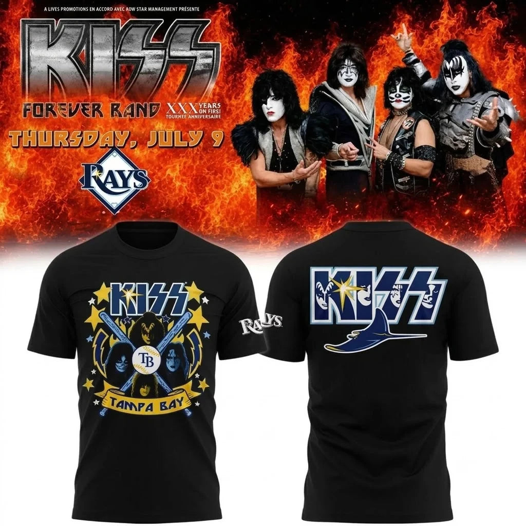 Tampa Bay Rays X KISS Forever Band Tour 2026 T-Shirt Presents For Rock Lovers - Foxy23shop