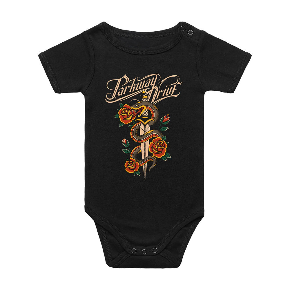 Parkway Drive Merch Snake And Dagger Baby Onesie Parkway Drive Clothing Gift For Fan - Foxy23shop