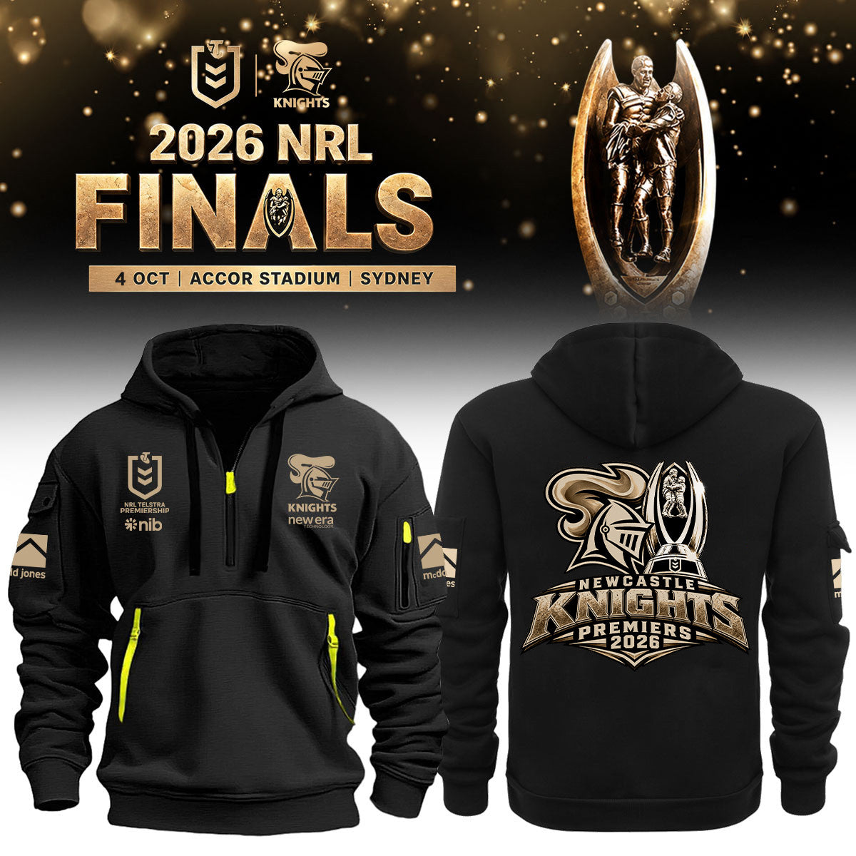 Newcastle Knights Half Zip Hoodie Newcastle Knights Game Day Apparel Gift For Friends - Foxy23shop