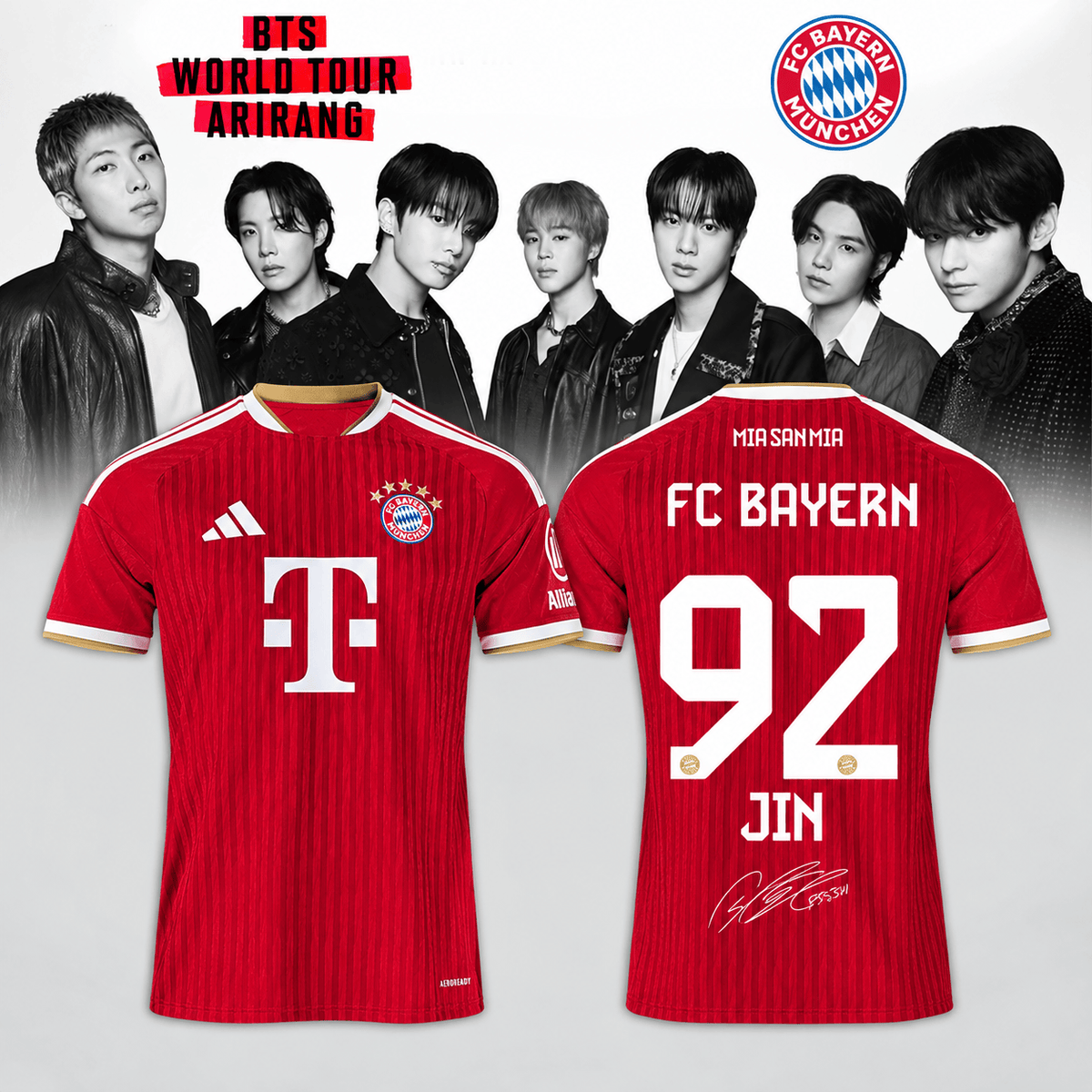 BTS x FC Bayern Munich Merch Arirang World Tour 2026 Jersey Cool Gifts For Army - Foxy23shop