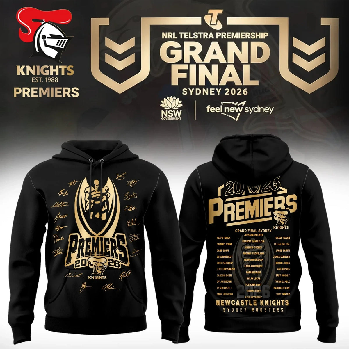 Newcastle Knights Hoodie Newcastle Knights Sports Merch Gift For Rugby Fans - Foxy23shop