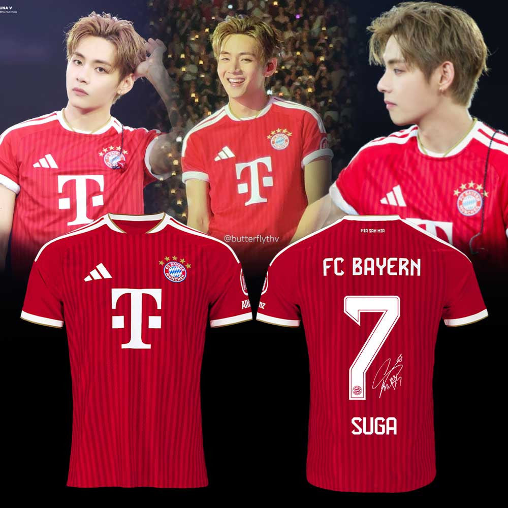 Suga BTS x FC Bayern Munich Merch Arirang World Tour 2026 Jersey Gifts For Suga Lover - Foxy23shop
