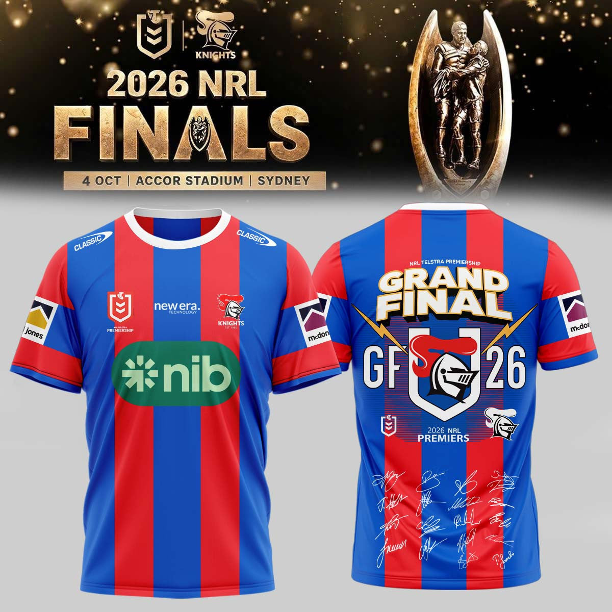 Newcastle Knights Jersey Shirt Newcastle Knights Team Shirt Gift For Sports Lovers - Foxy23shop