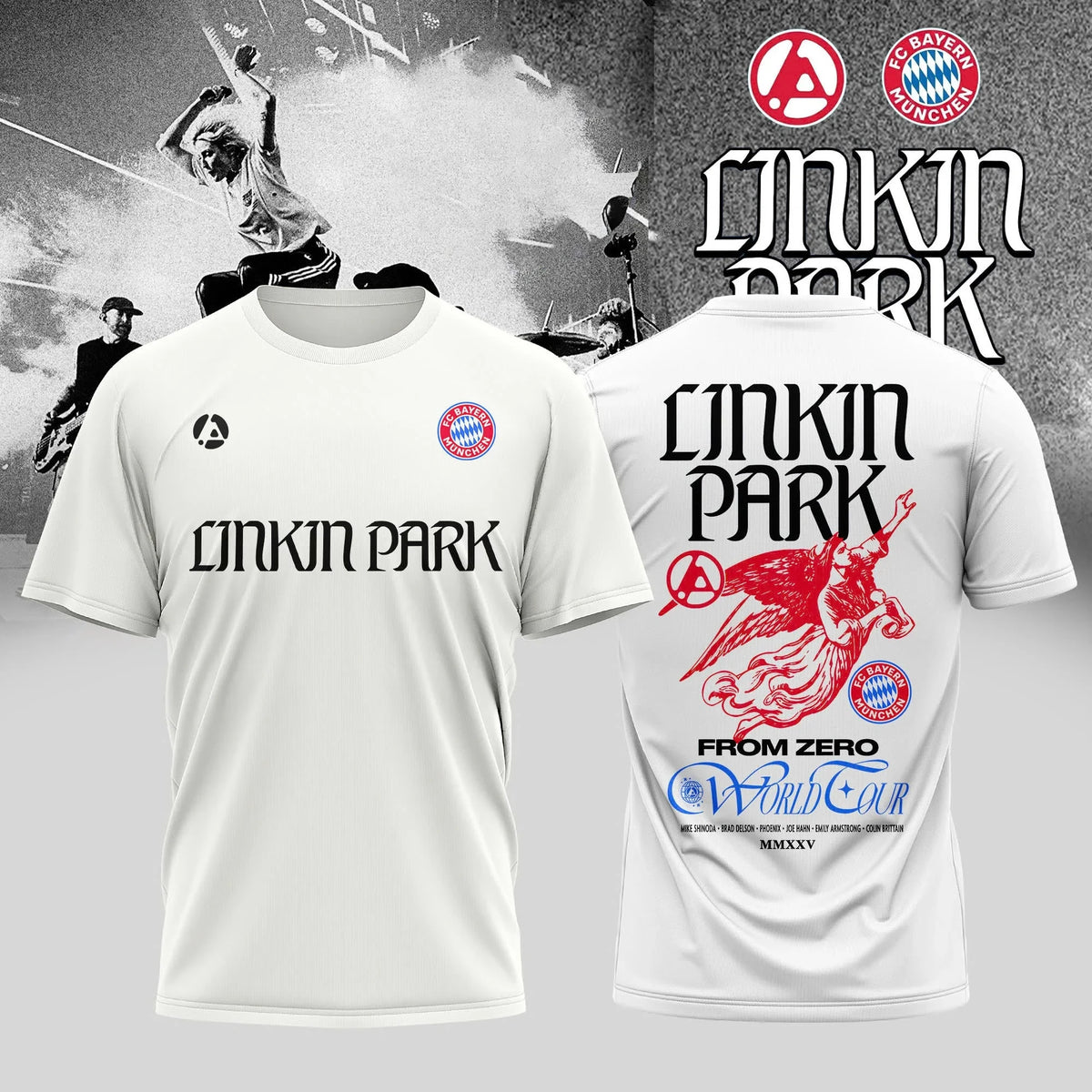 Linkin Park X FC Bayern Munich Merch From Zero World Tour 2026 T-Shirt Gifts For Music Lover - Foxy23shop