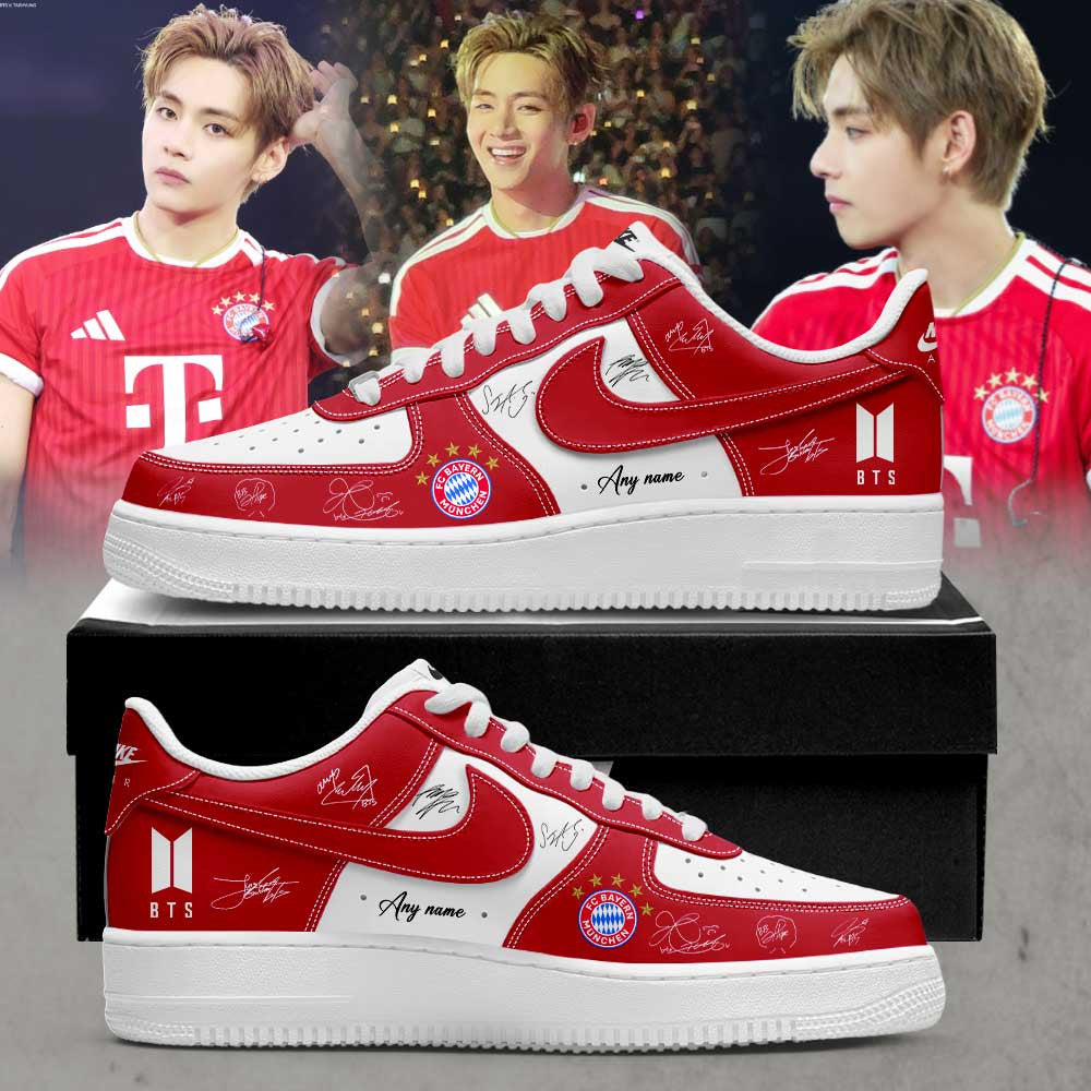 Custom BTS x FC Bayern Munich Arirang World Tour 2026 Sneakers BTS Merch Best Fan Gifts - Foxy23shop