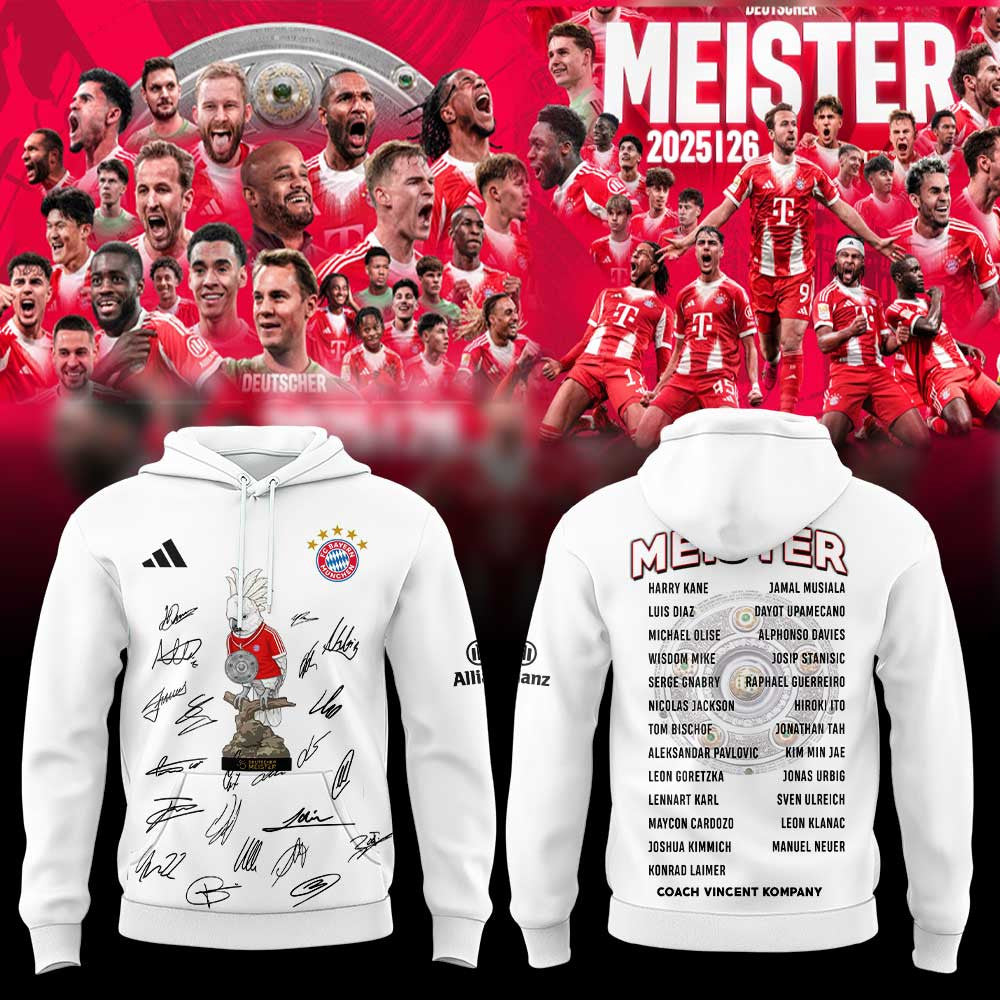 FC Bayern Munich Meister 2025 26 Championship Signed Hoodie FC Bayern Fans Gifts - Foxy23shop