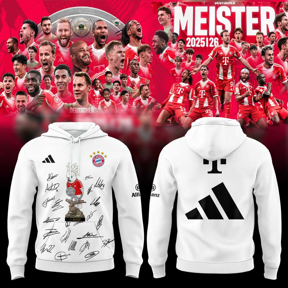 FC Bayern Munich Meister 2025 26 Championship Signed Hoodie FC Bayern Munich Hooded Sweatshirt - Foxy23shop