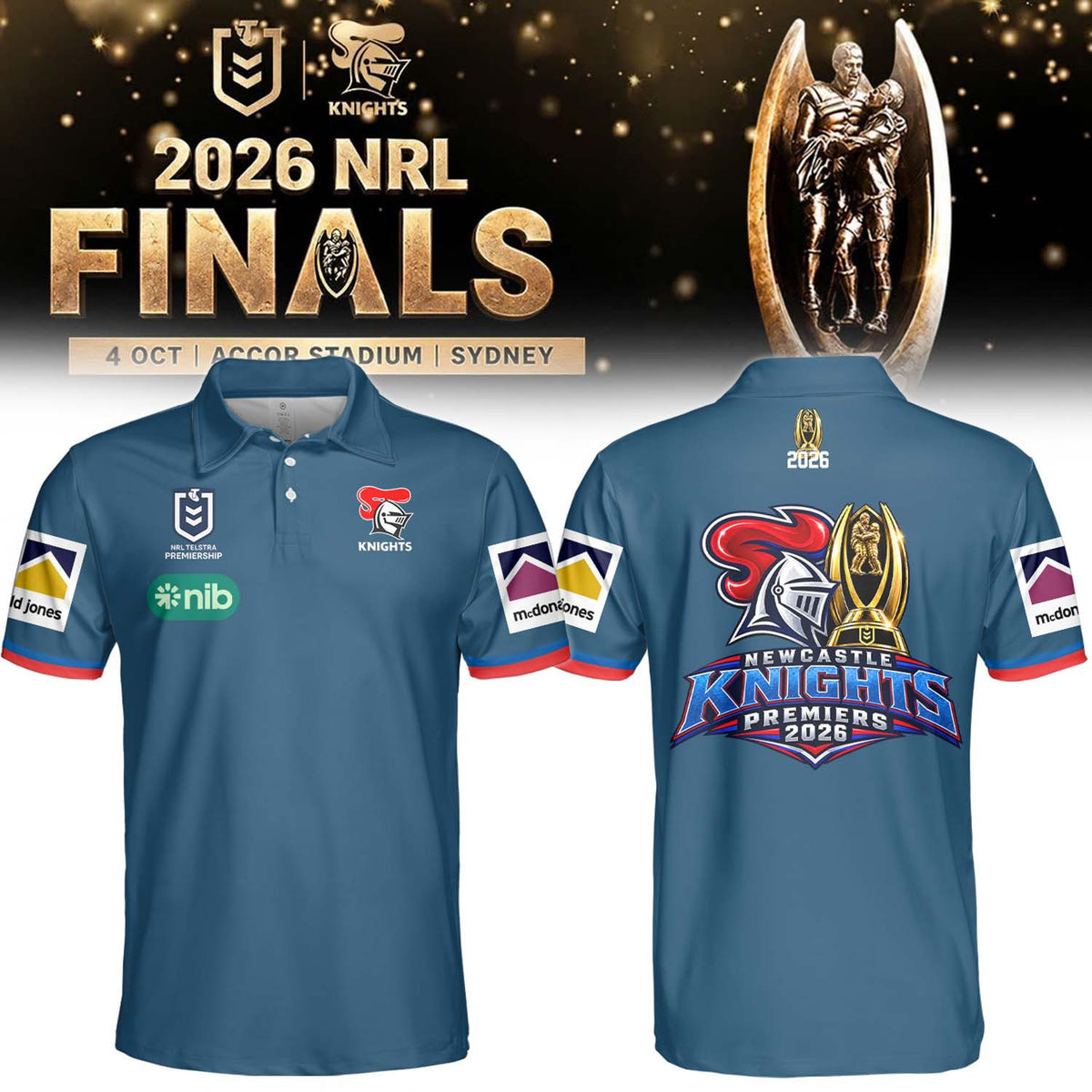 Newcastle Knights Polo Shirt Newcastle Knights Sports Shirt Gift For Game Day - Foxy23shop