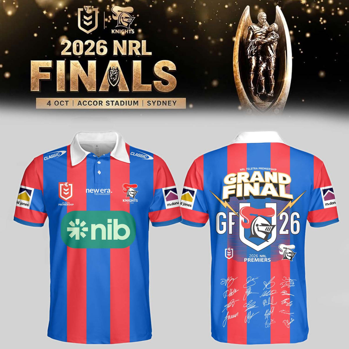 Newcastle Knights Polo Shirt Newcastle Knights Team Clothes Gift For Sports Fans - Foxy23shop
