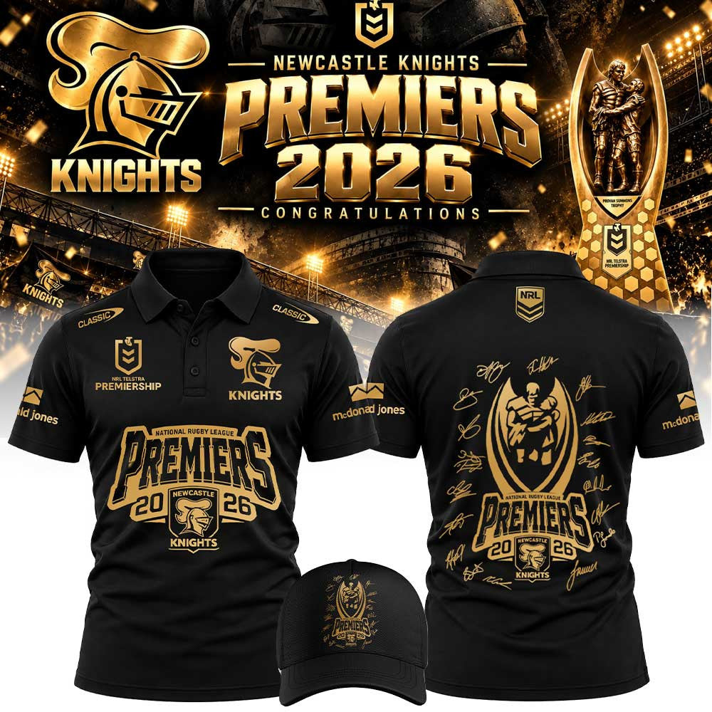 Newcastle Knights Premiers 2026 Polo Shirt Newcastle Knights Match Day Shirt Gift - Foxy23shop