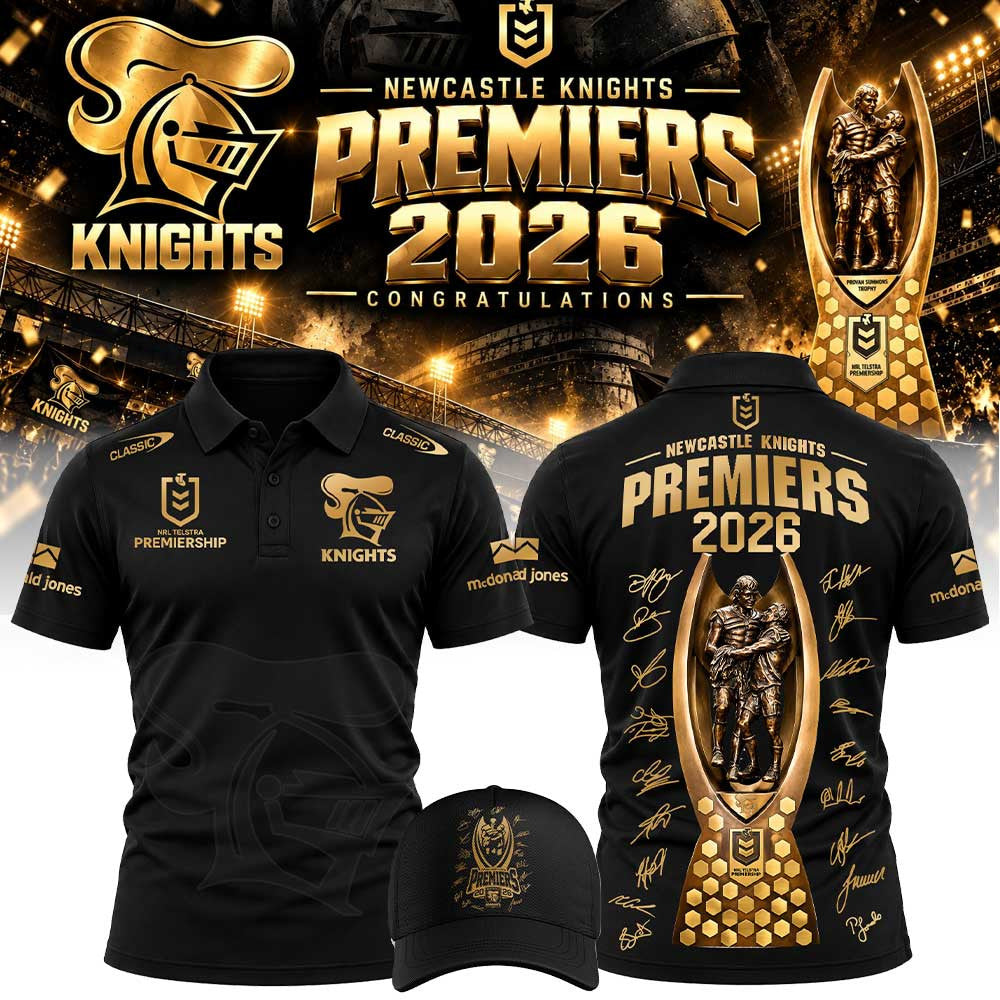 Newcastle Knights Premiers 2026 Polo Shirt Newcastle Knights Rugby Merch Gift For Family - Foxy23shop