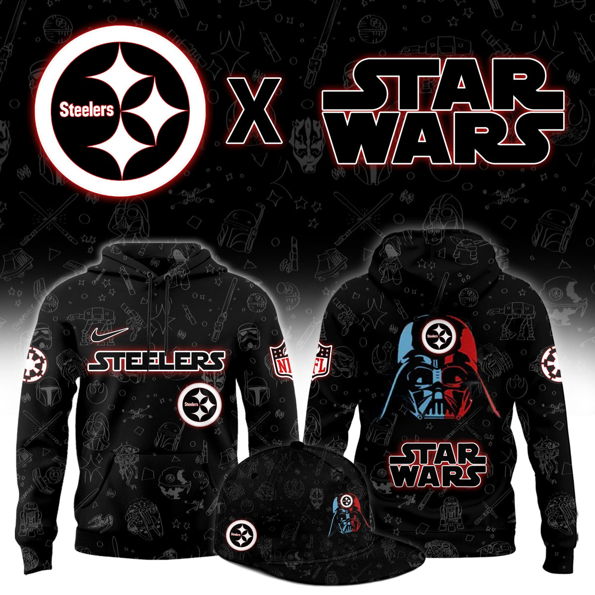 Pittsburgh Steelers x Star Wars Hoodie Pittsburgh Steelers Apparel Presents For Football Lovers - Foxy23shop
