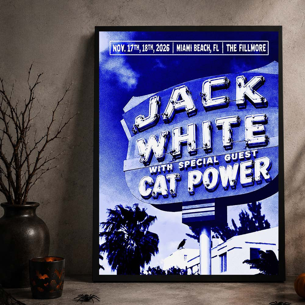 Jack White Miami Beach FL Event Poster Jack White Merch Gifts For Music Lovers - Foxy23shop