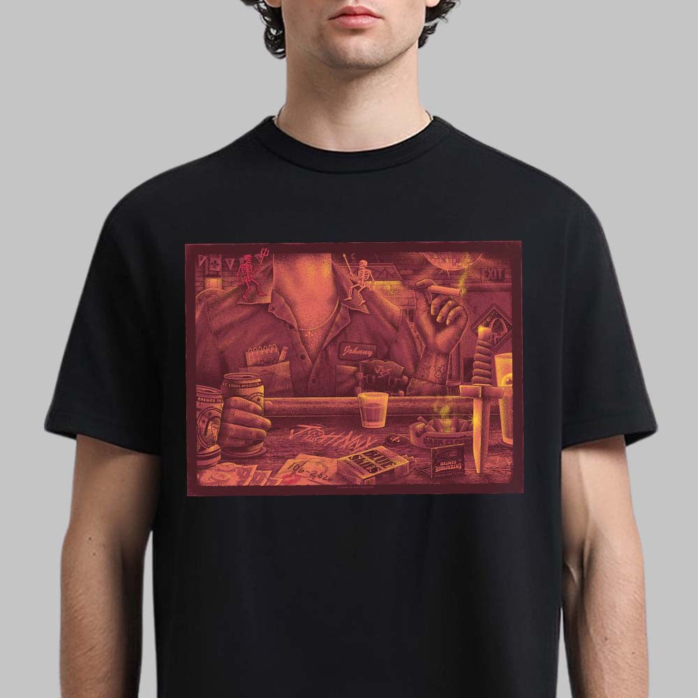 Johnny Blue Skies And The Dark Clouds St Louis MO Event Poster T-Shirt Sturgill Simpson Clothing Gifts For Music Lovers - Foxy23shop