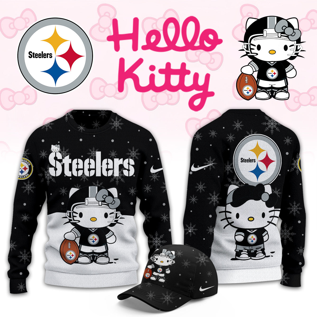 Pittsburgh Steelers X Hello Kitty 2026 Football Sweatshirt Gifts Ideas For Football Lover - Foxy23shop