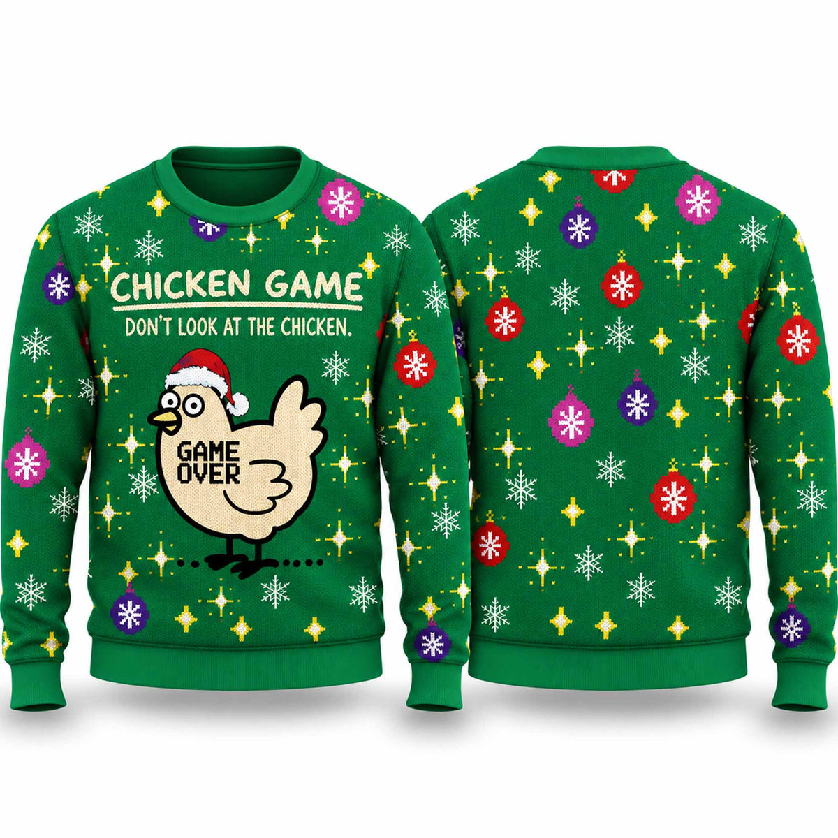 2026 Christmas Chicken Game Don't Look At The Chicken Ugly Sweater Christmas Apparel Xmas Gift - Foxy23shop