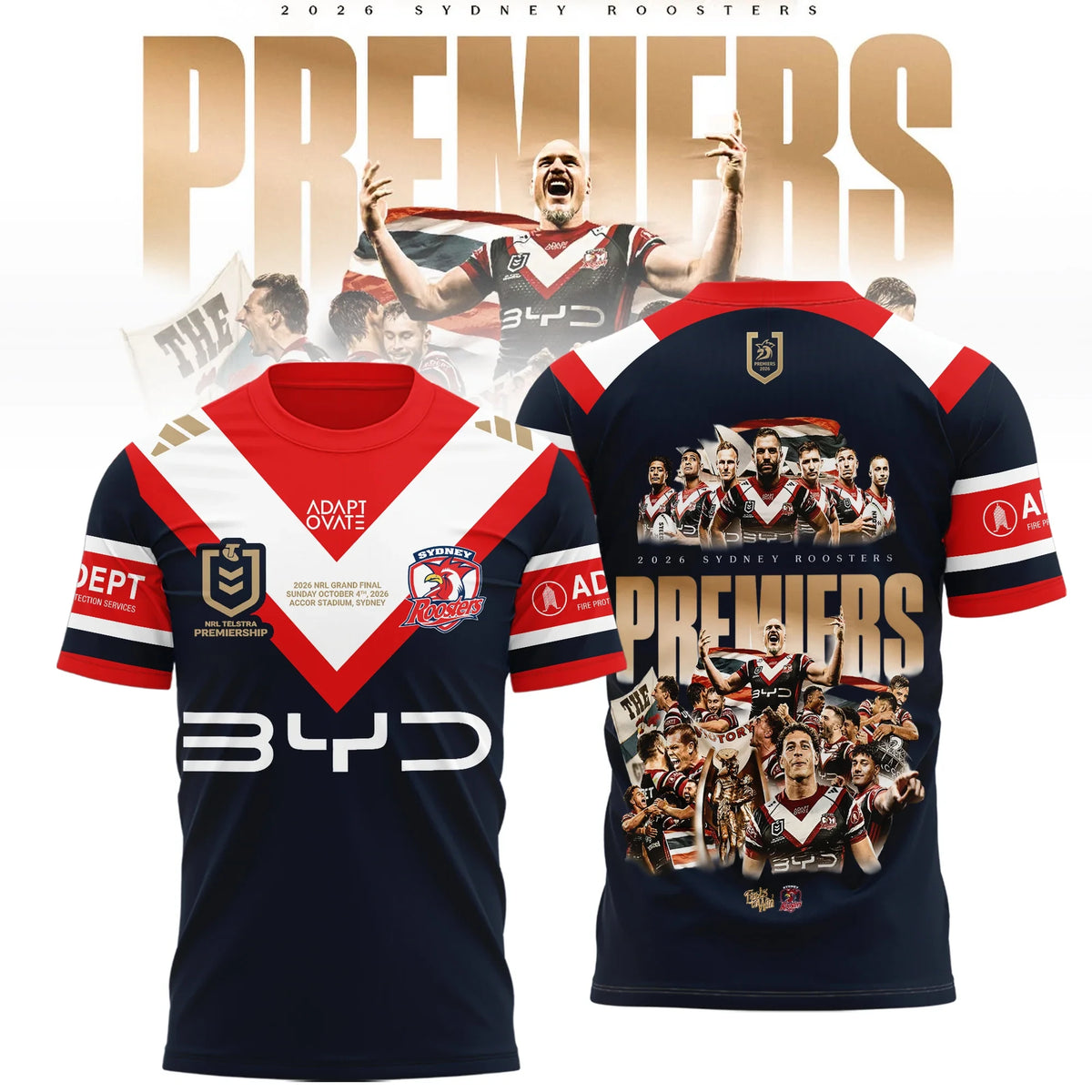 Sydney Roosters Premiers T-Shirt Sydney Roosters Sports Shirt Gift For Supporters - Foxy23shop