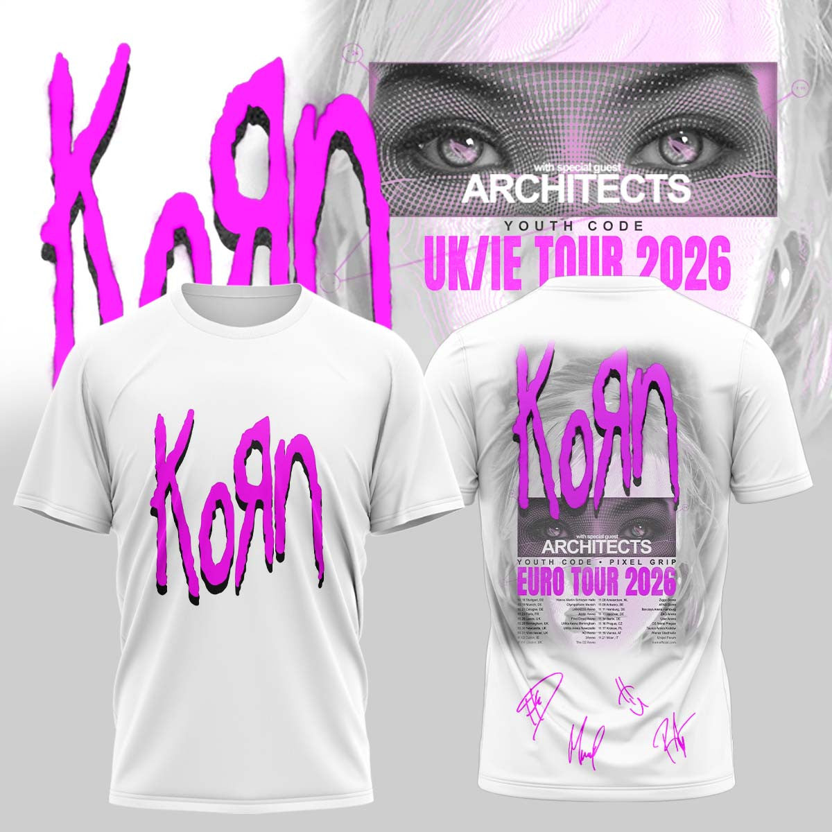 Korn Merch UK IE Tour 2026 Signature T-Shirt Best Presents For Korn Lovers - Foxy23shop