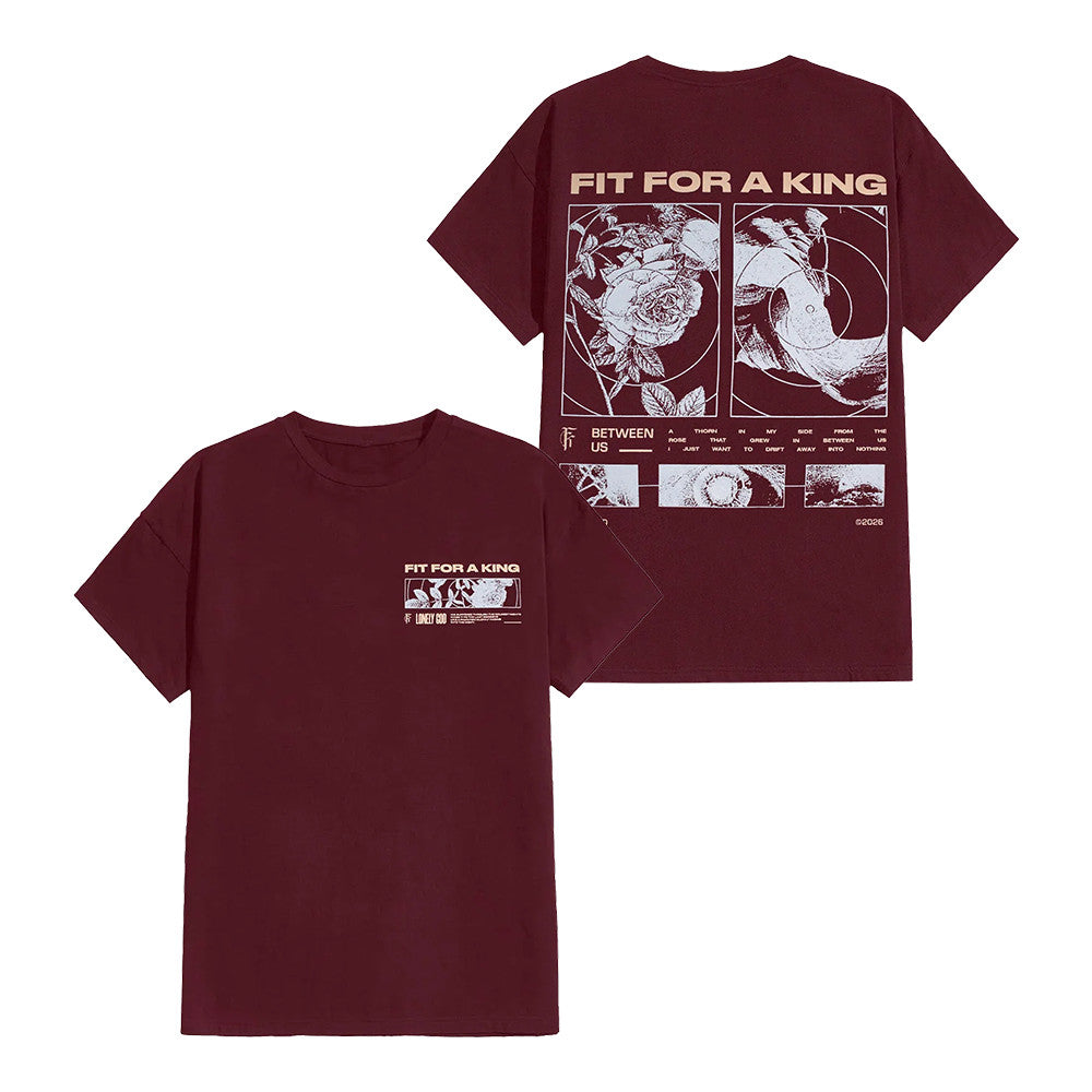 Fit For A King Flowers Maroon T-Shirt Impericon Festival Clothing Gift For Friends - Foxy23shop
