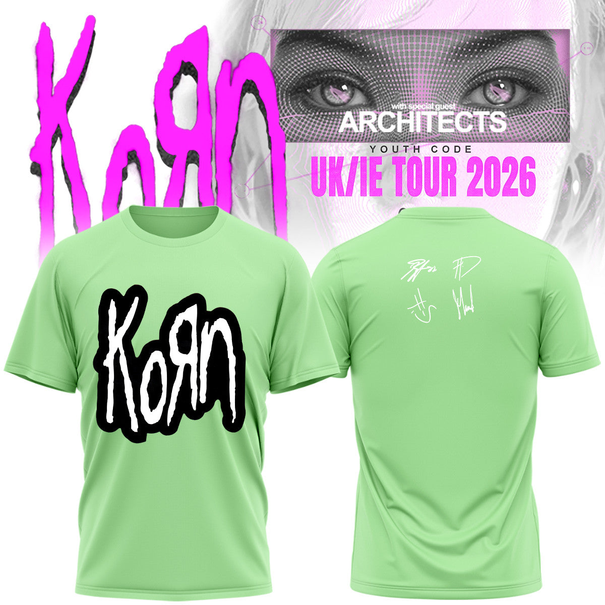 Korn Merch UK IE Tour 2026 Signed T-Shirt Korn Music Concert Outfits Music Lovers Gifts - Foxy23shop