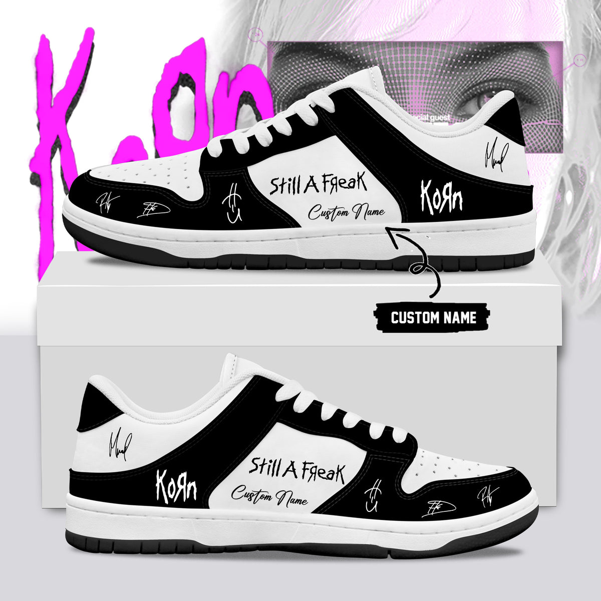 Personalized Korn UK IE Tour 2026 Signature Sneakers Korn Shoes Gifts For Music Lovers - Foxy23shop