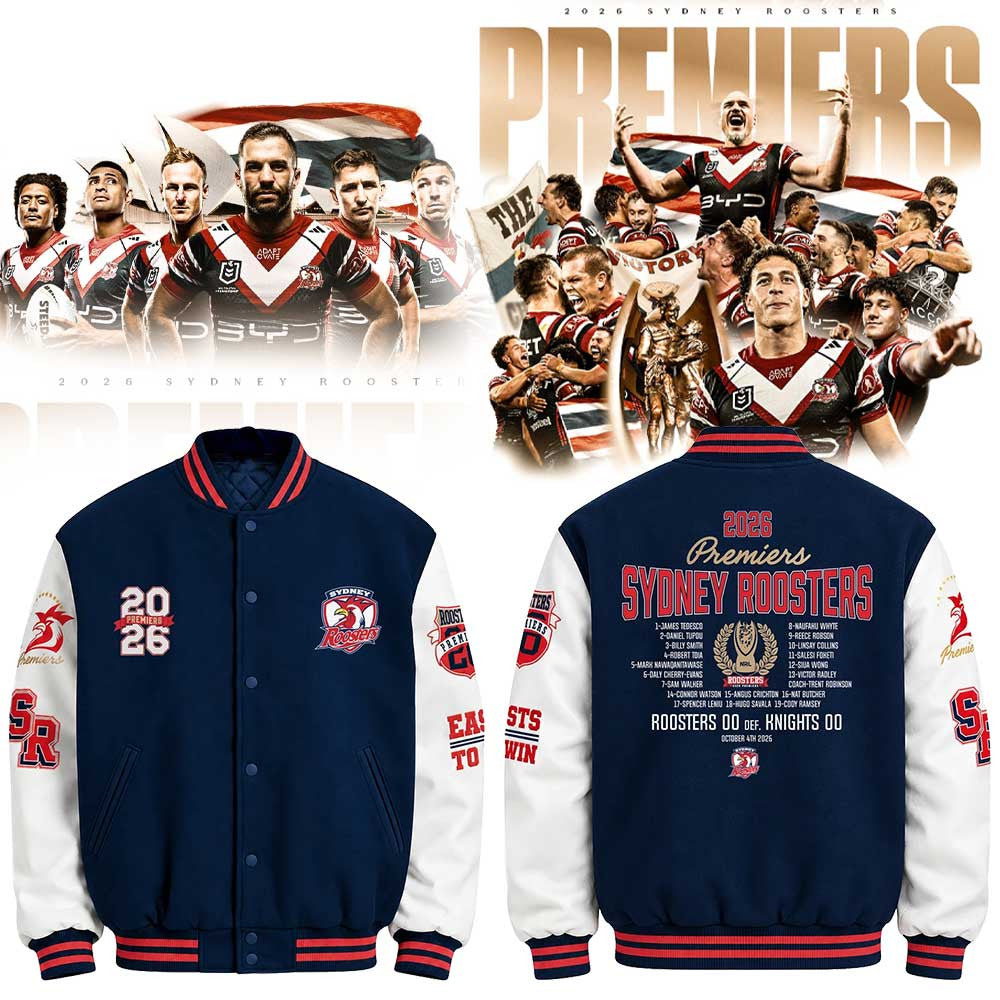 Sydney Roosters Premiers 2026 Jacket Roosters Merch Rugby League Outfit Gift For Gift For Dad - Foxy23shop